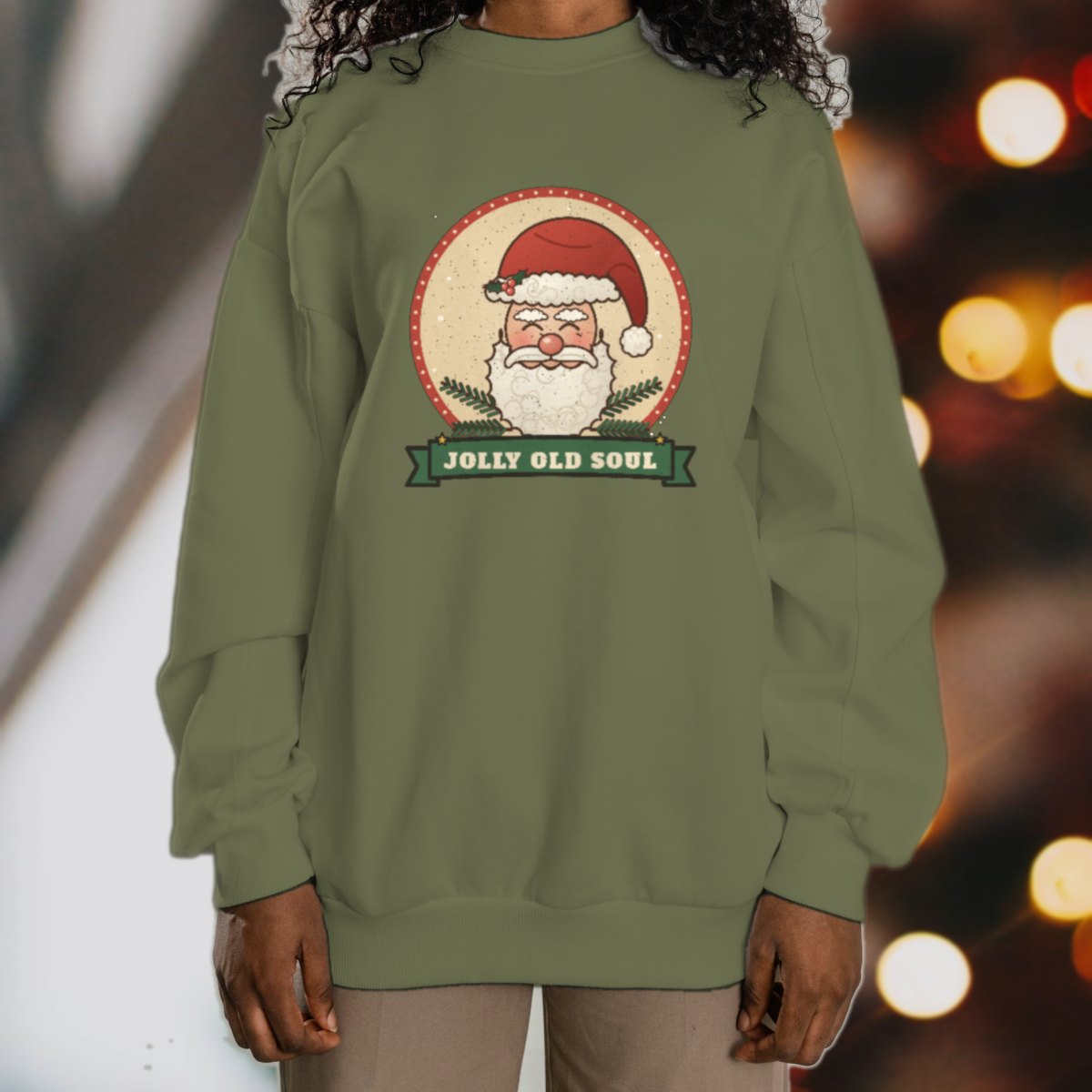 Jolly Old Soul Sweatshirt in military green